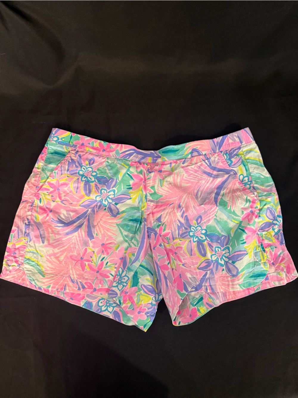 Lilly Pulitzer Tropical Floral Shorts in Pink, Purple & Green